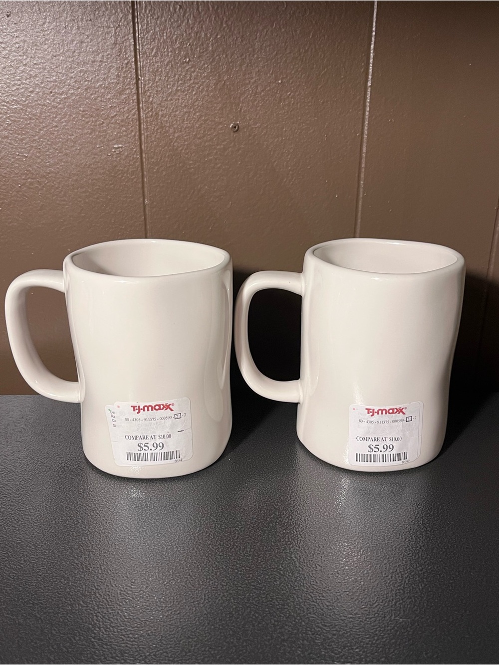 Rae Dunn SHINE White Ceramic Coffee Mug - Set of 2 - Picture 3 of 5